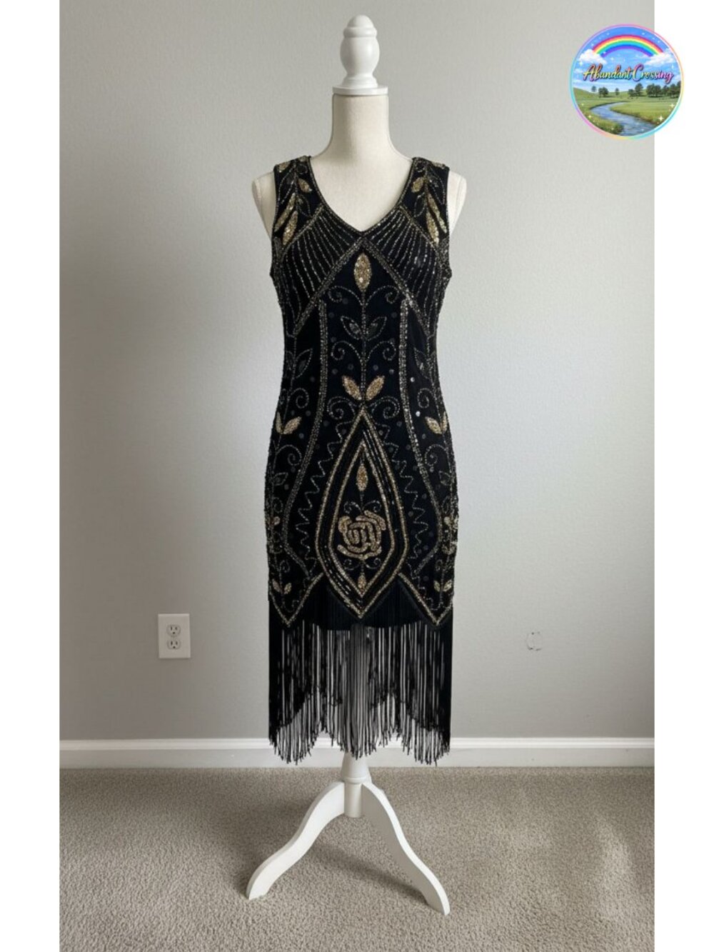 Flapper 1920s Sequin Beaded Fringe Gatsby Party Dress